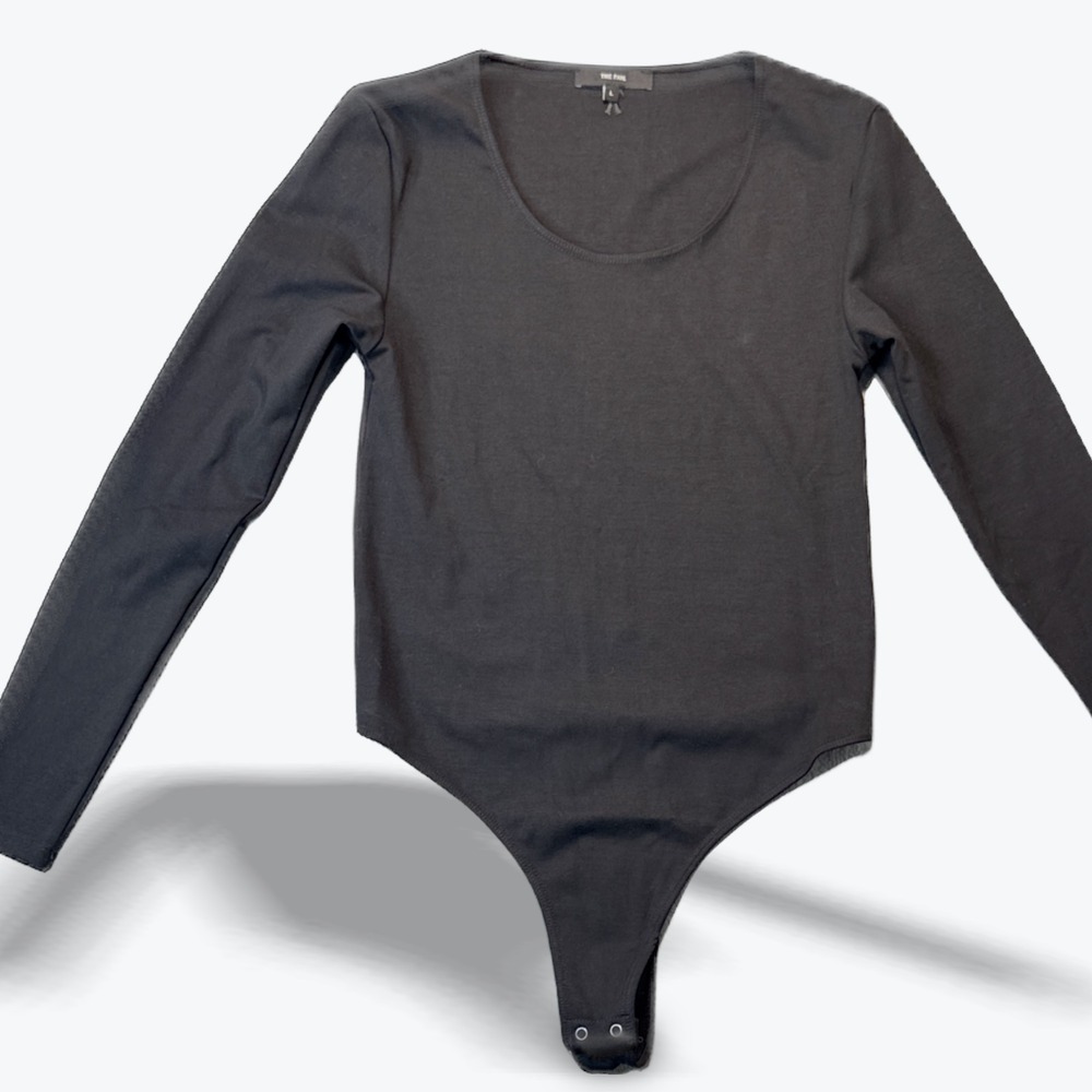THE PARK Maranda Bodysuit Small Net a Porter Black Long Sleeve Luxury Designer